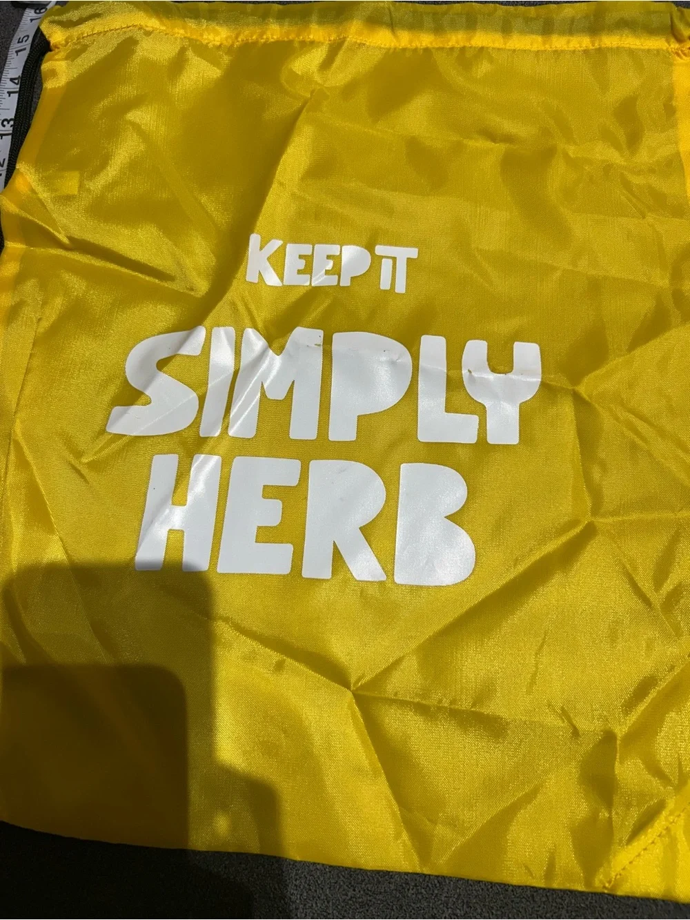 NEW- Keep It Simply Herb Yellow Drawstring Gym Bag